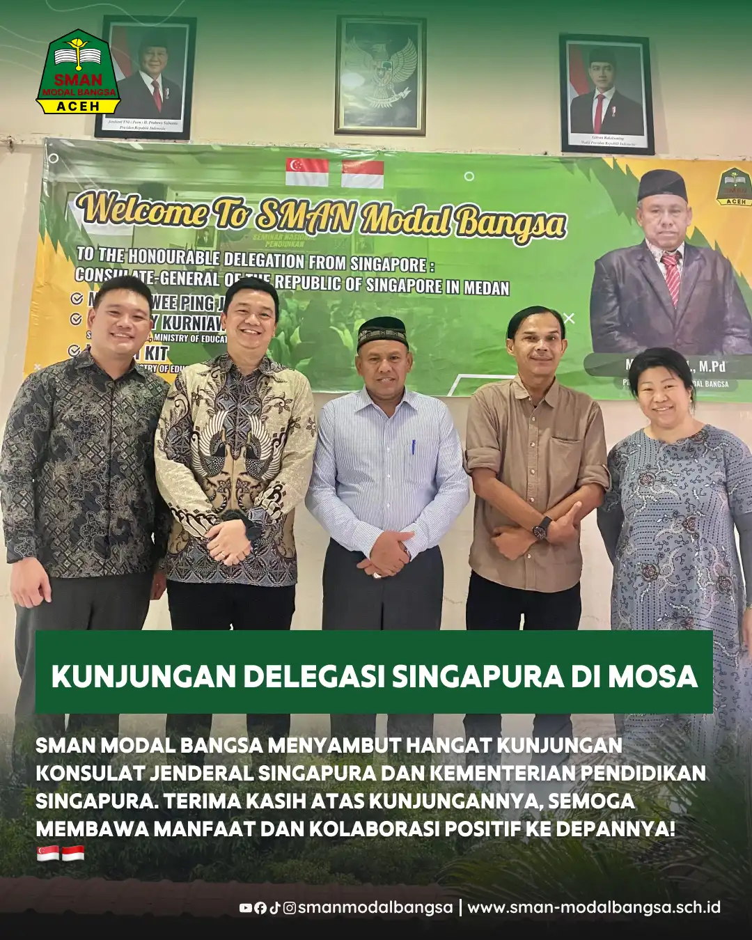 Kunjungan Perwakilan Kementerian Pendidikan Singapura ke SMA Negeri Modal Bangsa