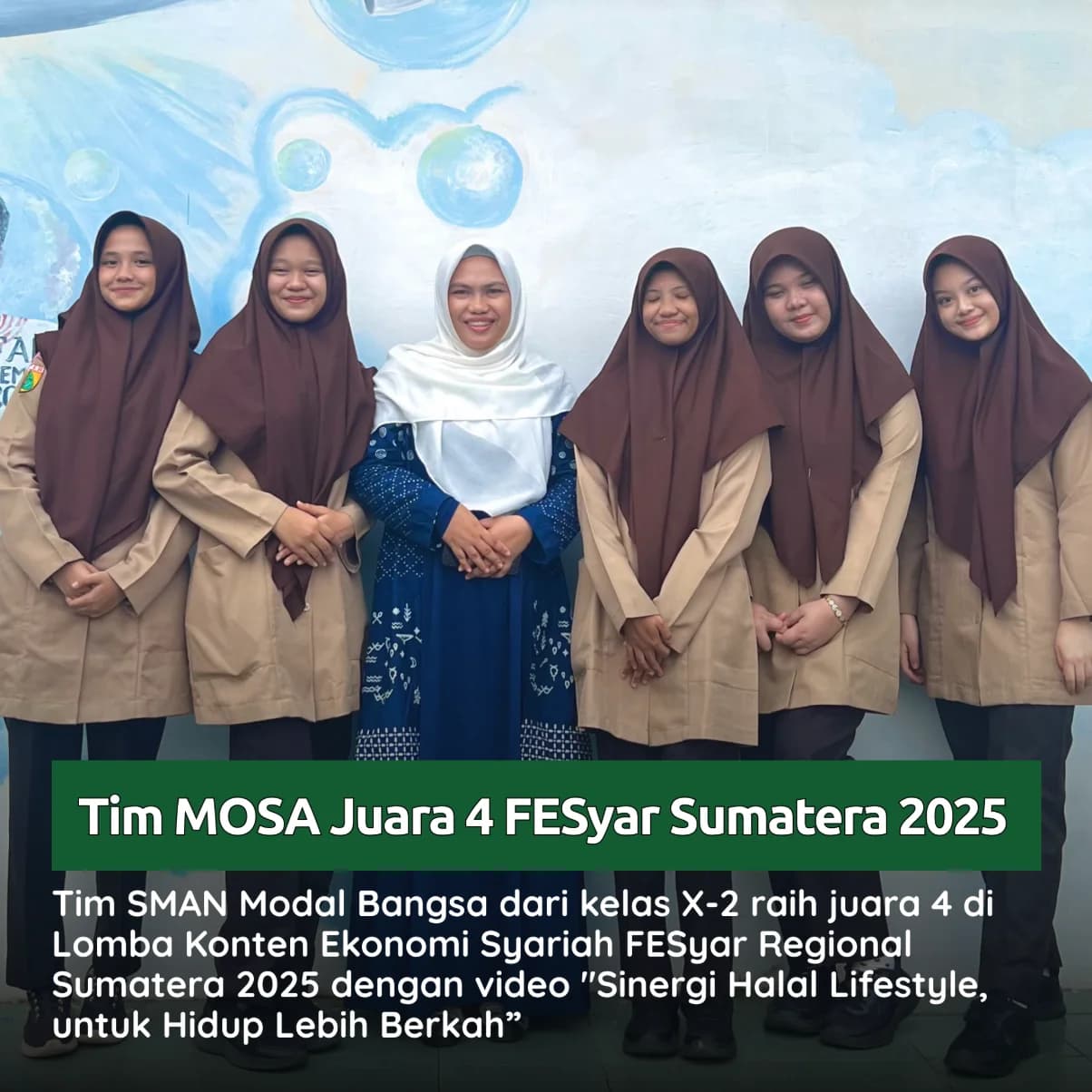 SMAN Modal Bangsa Raih Juara 4 di Lomba Konten Ekonomi Syariah FESyar Regional Sumatera 2025