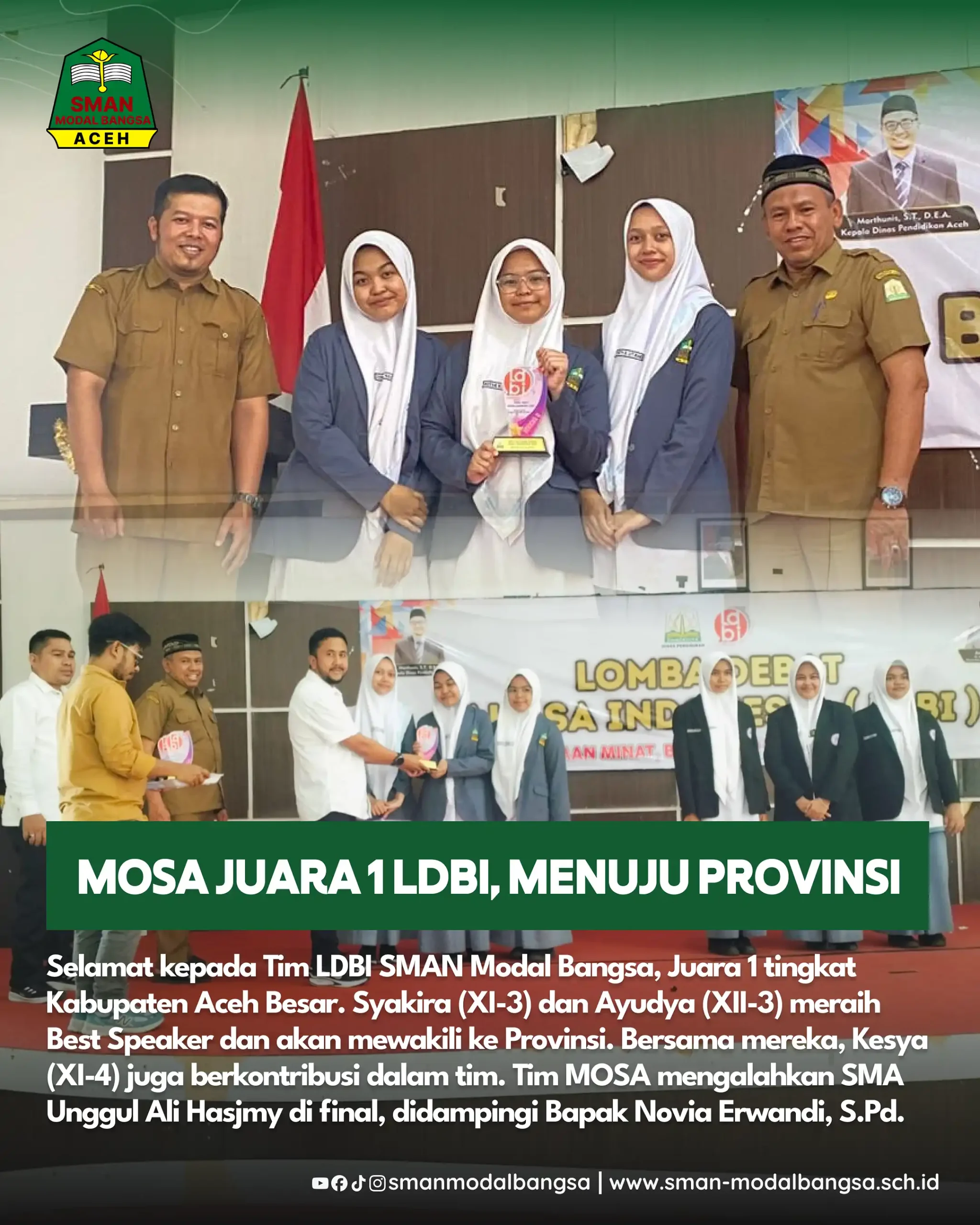 SMAN Modal Bangsa Raih Juara 1 Lomba Debat Bahasa Indonesia Tingkat Kabupaten Aceh Besar
