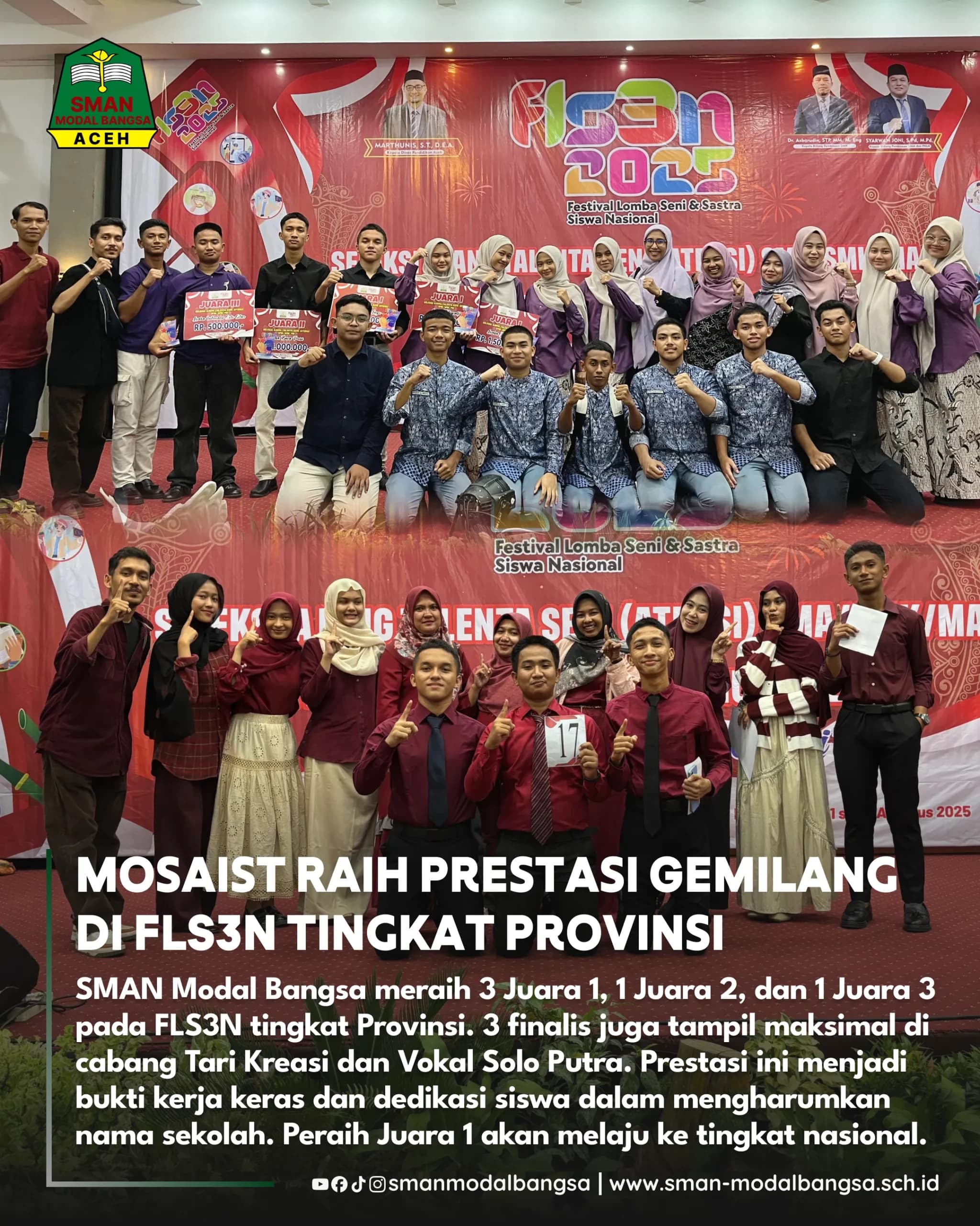 Mosaist Kembali Menoreh Prestasi di Ajang FLS3N Provinsi