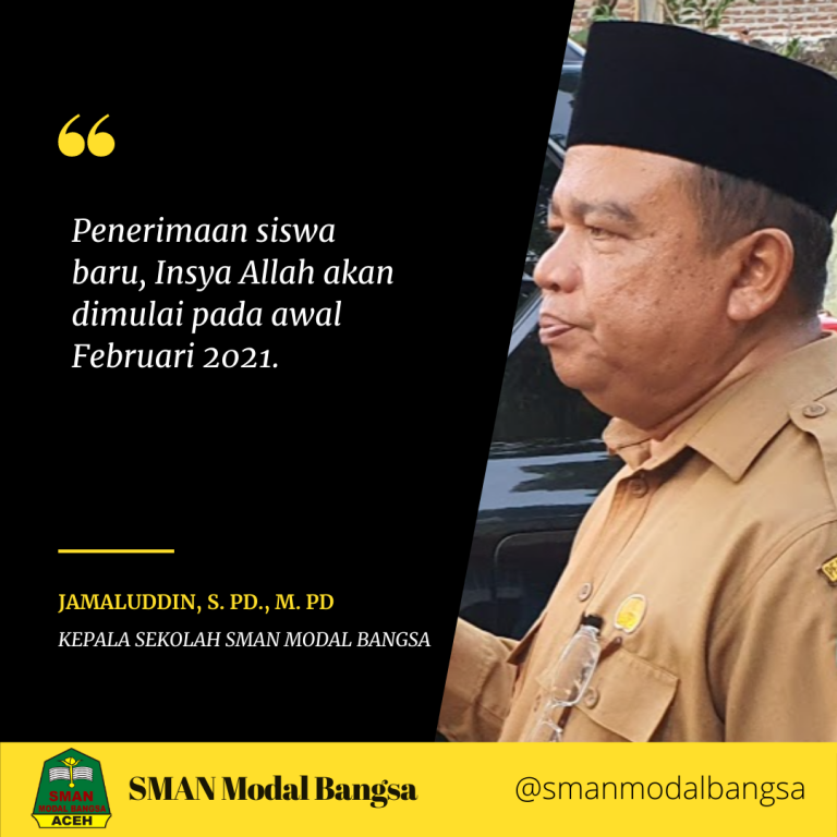 Informasi Umum Penerimaan Peserta Didik Baru (PPDB) SMA Negeri Modal Bangsa Tahun Pelajaran 2021/2022