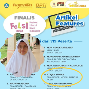 Atiqah Yumna, Finalis FeLSI Kategori Article Features