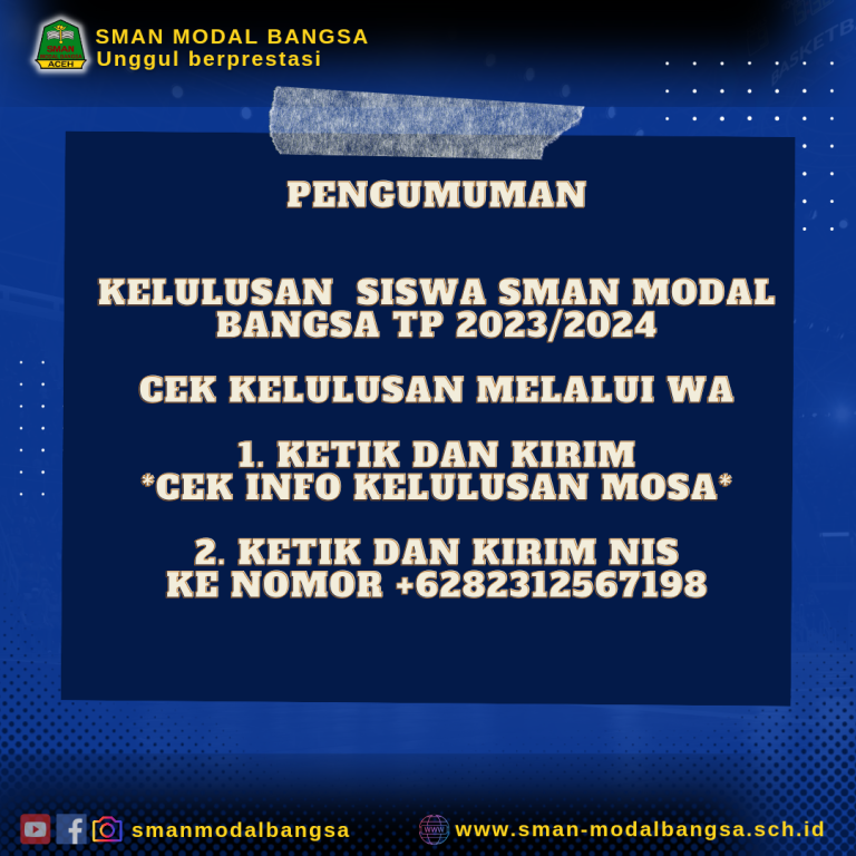 Pengumuman Kelulusan Siswa Tahun Pelajaran 2023/2024