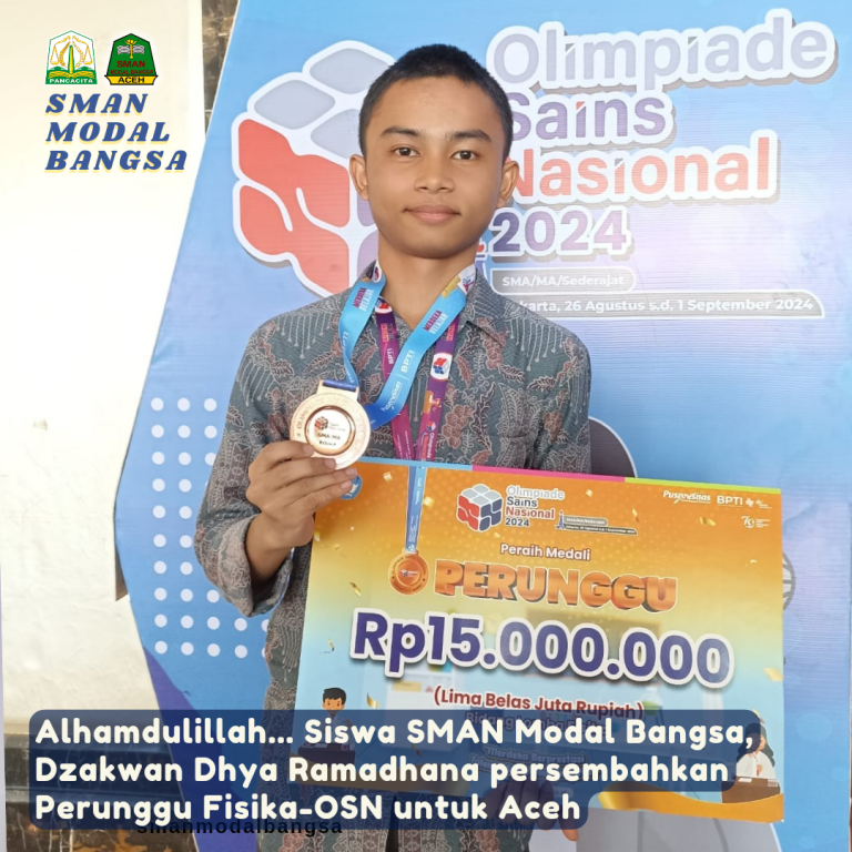 Alhamdulillah, Dzakwan Persembahkan Perunggu OSN 2024 untuk Aceh